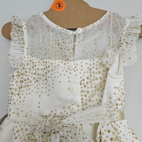NWT Fancy Cream & Gold Toddler Dress - Size 2T - Picture 3 of 8